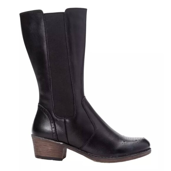 NEW Propét Rumor Black Leather Mid Shaft Boots 9.5 - Picture 2 of 14